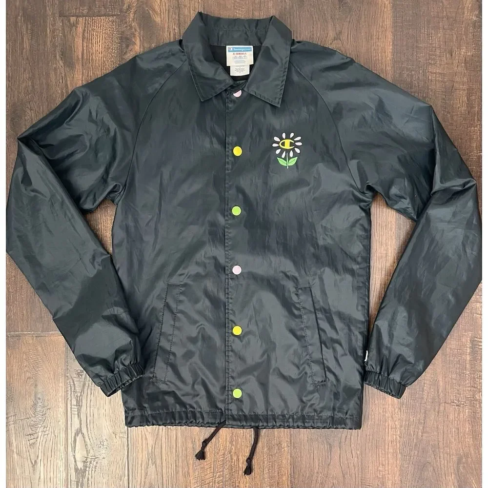 VTG Champion Jacket Womens Snap Button‎ 90s Windbreaker Flower XS Cottage Core